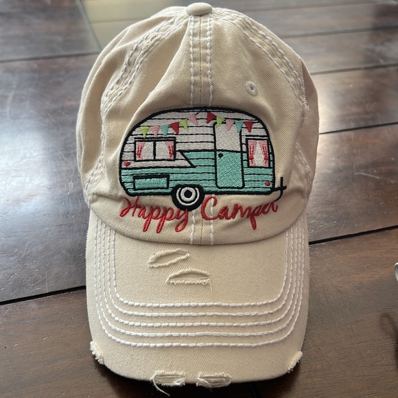 Happy Camper Ball Cap Adjustable Baseball Cap Hat - Picture 2 of 10